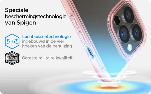Spigen Ultra Hybrid Apple iPhone 13 Pro Hoesje Transparant/Roze afbeelding 6