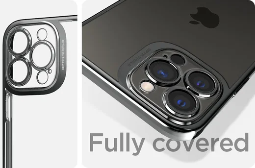 Spigen Optik Crystal Apple iPhone 13 Pro Hoesje Transparant/Grijs afbeelding 2