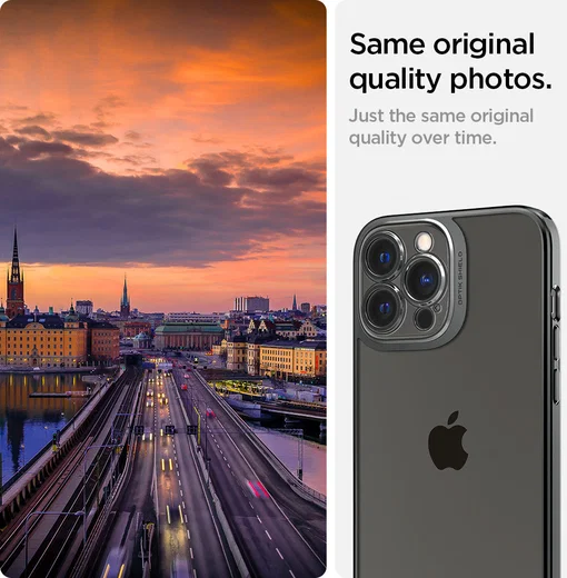 Spigen Optik Crystal Apple iPhone 13 Pro Hoesje Transparant/Grijs afbeelding 6