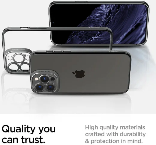 Spigen Optik Crystal Apple iPhone 13 Pro Hoesje Transparant/Grijs afbeelding 8