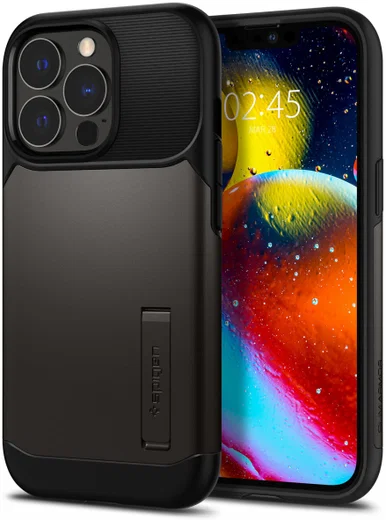 Spigen Slim Armor Apple iPhone 13 Pro Hoesje Gunmetal afbeelding 3