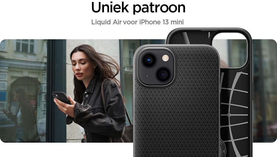 Spigen Liquid Air Apple iPhone 13 Mini Flexibel Hoesje Mat Zwart afbeelding 5