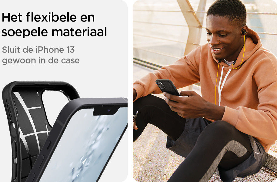 Spigen Liquid Air Apple iPhone 13 Mini Flexibel Hoesje Mat Zwart afbeelding 7