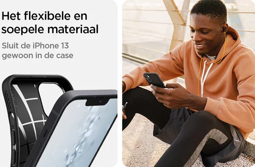 Spigen Liquid Air Apple iPhone 13 Mini Flexibel Hoesje Mat Zwart afbeelding 7