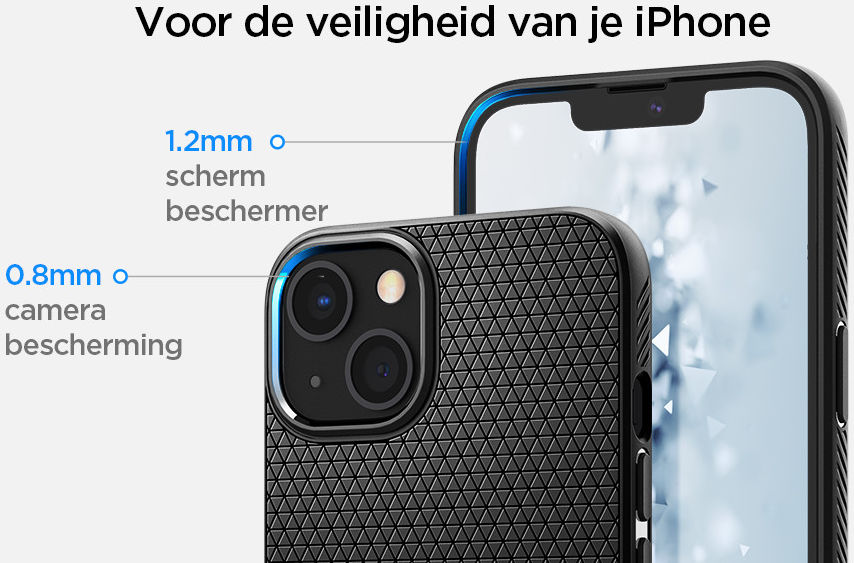 Spigen Liquid Air Apple iPhone 13 Mini Flexibel Hoesje Mat Zwart afbeelding 9
