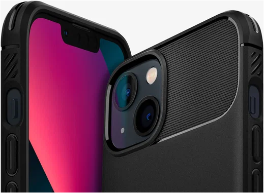 Spigen Rugged Armor Apple iPhone 13 Hoesje Back Cover Zwart afbeelding 3