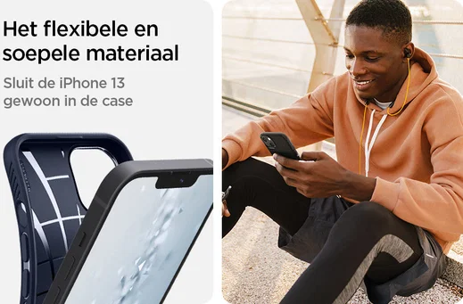Spigen Liquid Air Apple iPhone 13 Hoesje Flexibele Back Cover Blauw afbeelding 6