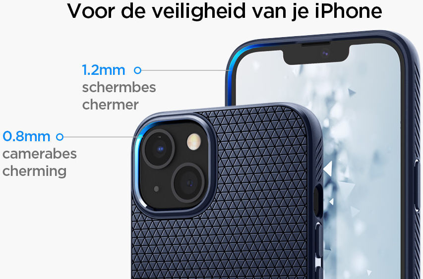 Spigen Liquid Air Apple iPhone 13 Hoesje Flexibele Back Cover Blauw afbeelding 8