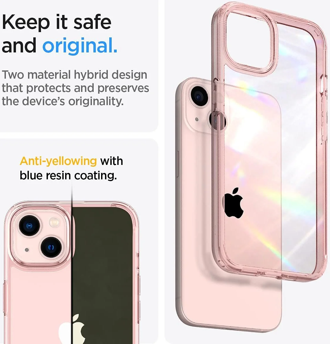 Spigen Ultra Hybrid Apple iPhone 13 Hoesje Back Cover Roze afbeelding 3
