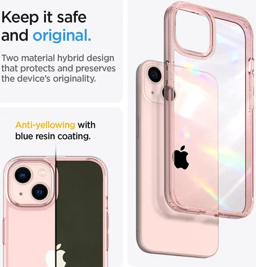 Spigen Ultra Hybrid Apple iPhone 13 Hoesje Back Cover Roze afbeelding 3