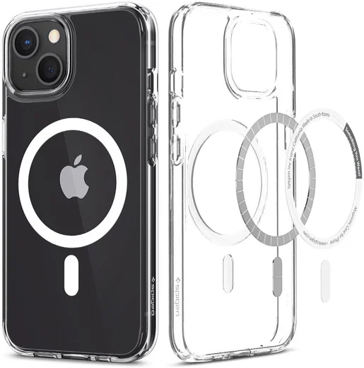 Spigen Ultra Hybrid iPhone 13 Hoesje MagSafe Transparant/Wit afbeelding 3