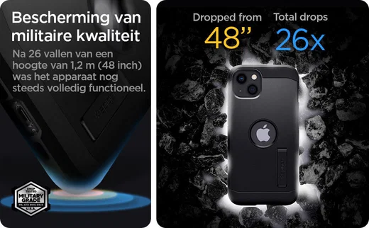 Spigen Tough Armor Apple iPhone 13 Hoesje Back Cover Zwart afbeelding 6