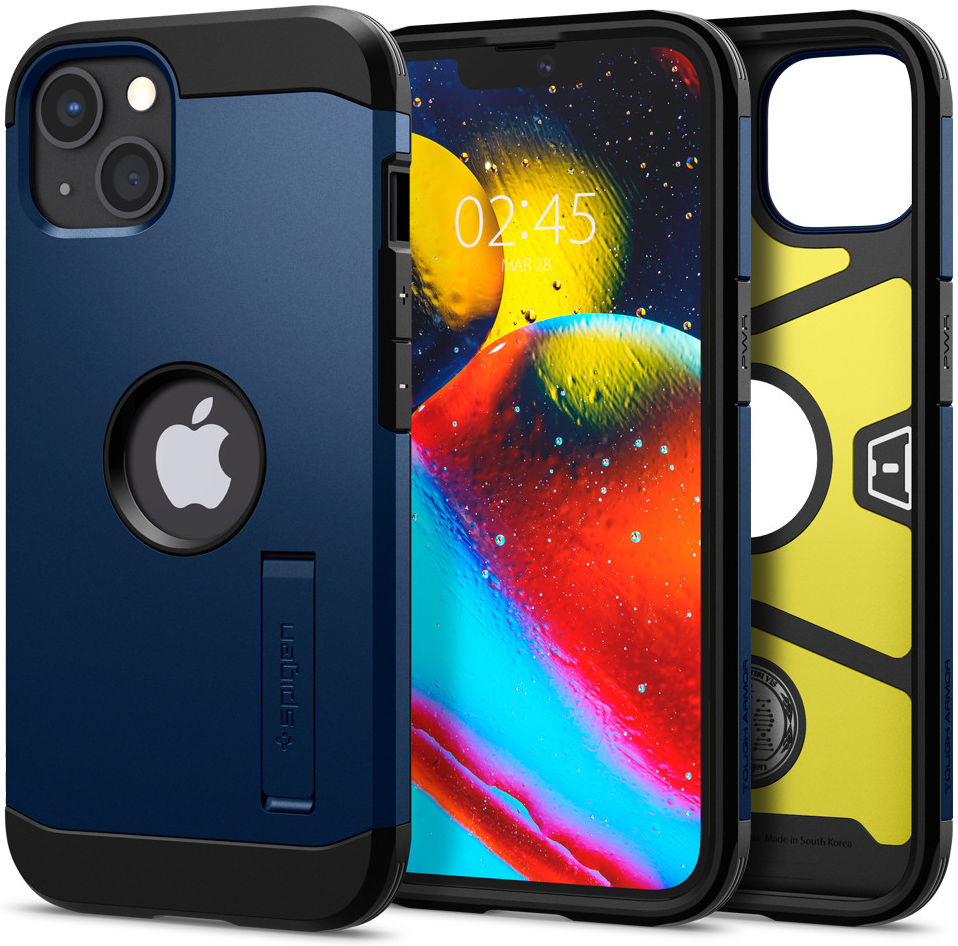 Spigen Tough Armor Apple iPhone 13 Hoesje Back Cover Blauw afbeelding 11