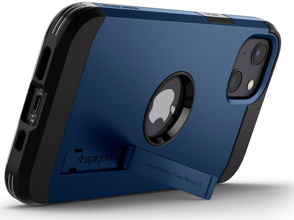 Spigen Tough Armor Apple iPhone 13 Hoesje Back Cover Blauw afbeelding 3