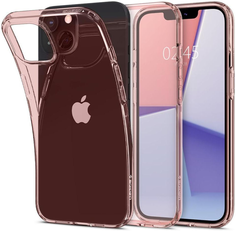 Spigen Crystal Flex Apple iPhone 13 Hoesje Transparant Roze afbeelding 2