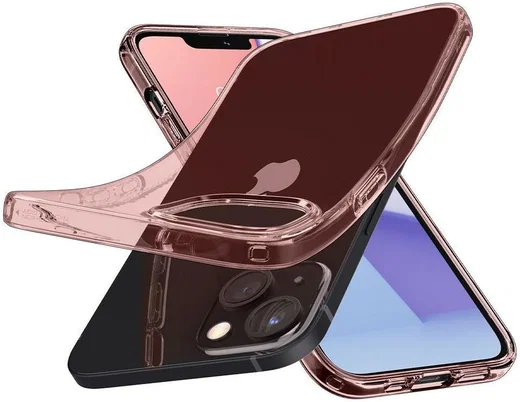 Spigen Crystal Flex Apple iPhone 13 Hoesje Transparant Roze afbeelding 4