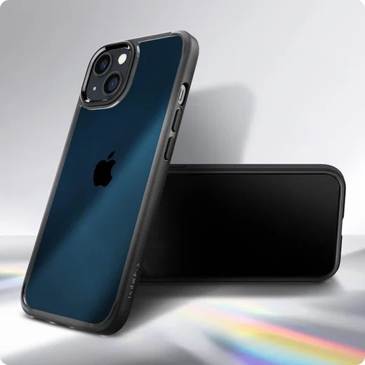 Spigen Crystal Hybrid Apple iPhone 13 Hoesje Transparant Zwart afbeelding 2
