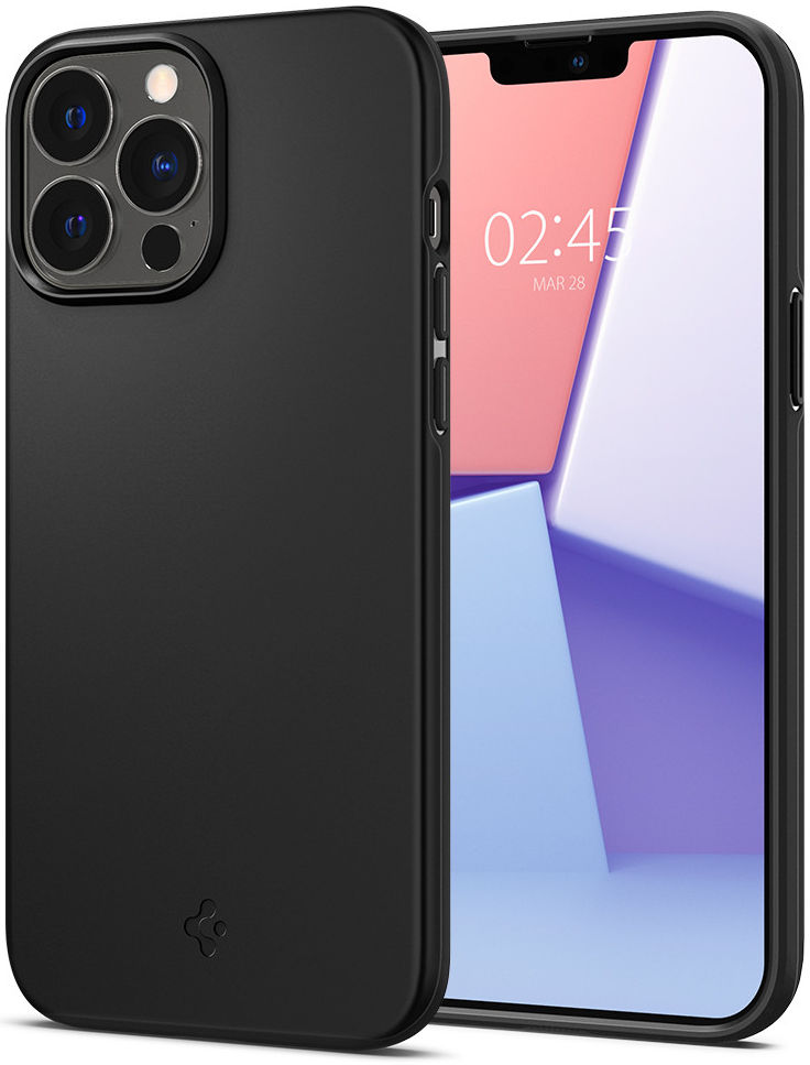 Spigen Thin Fit Apple iPhone 13 Pro Max Ultra Dun Hoesje Zwart afbeelding 2