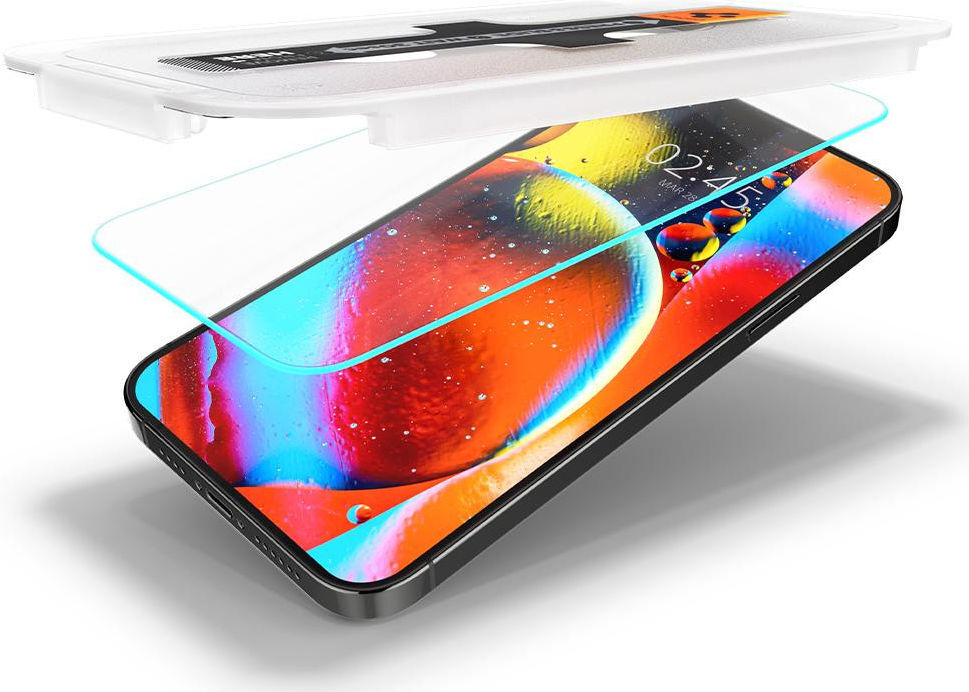 Spigen EZ Fit Glas.tR Apple iPhone 13 Pro Max Screen Protector 2-Pack afbeelding 15