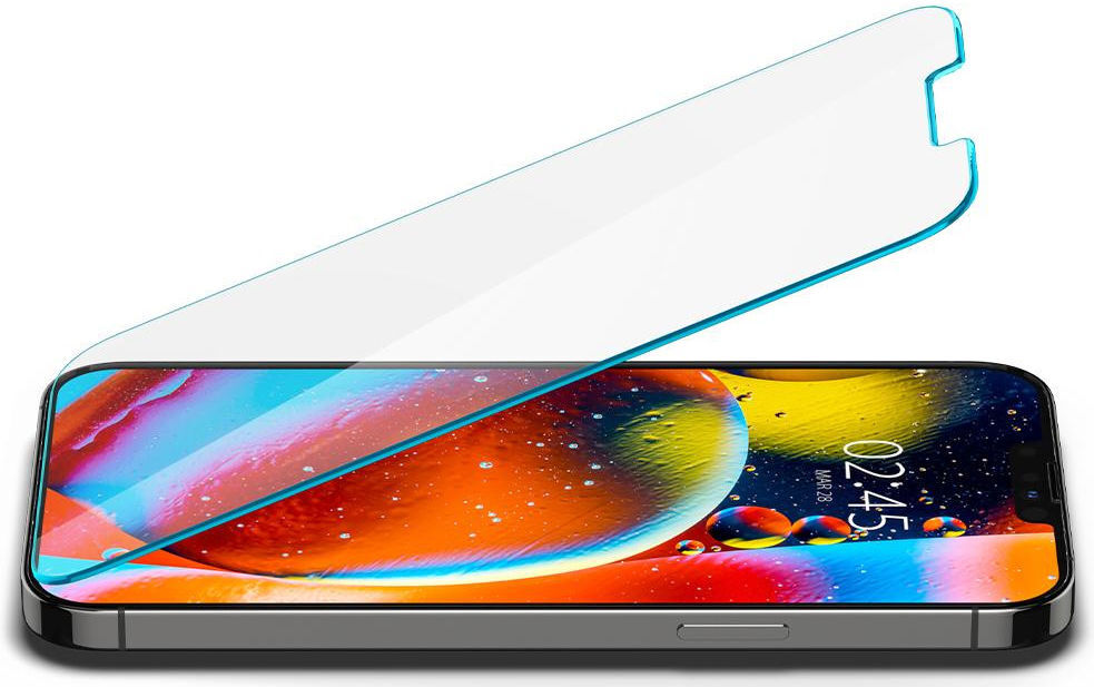 Spigen EZ Fit Glas.tR Apple iPhone 13 Pro Max Screen Protector 2-Pack afbeelding 17