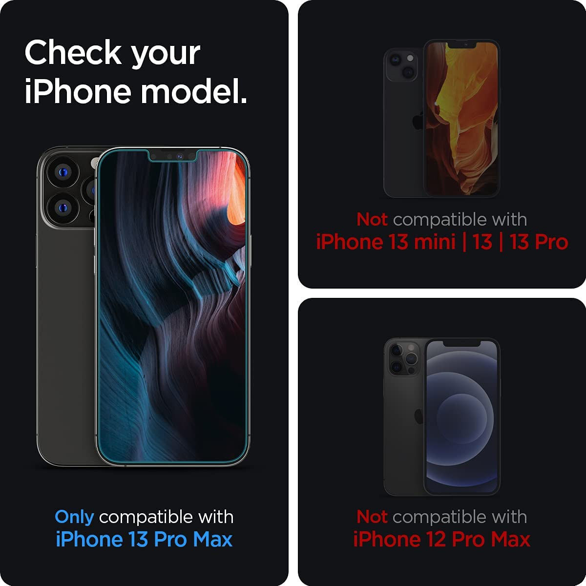 Spigen EZ Fit Glas.tR Apple iPhone 13 Pro Max Screen Protector 2-Pack afbeelding 10
