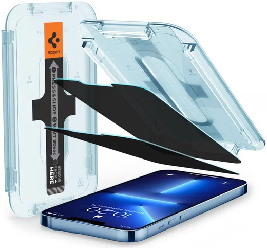 Spigen EZ Fit Glas.tR Apple iPhone 13 Pro Max Privacy Glass (2-Pack) afbeelding 1