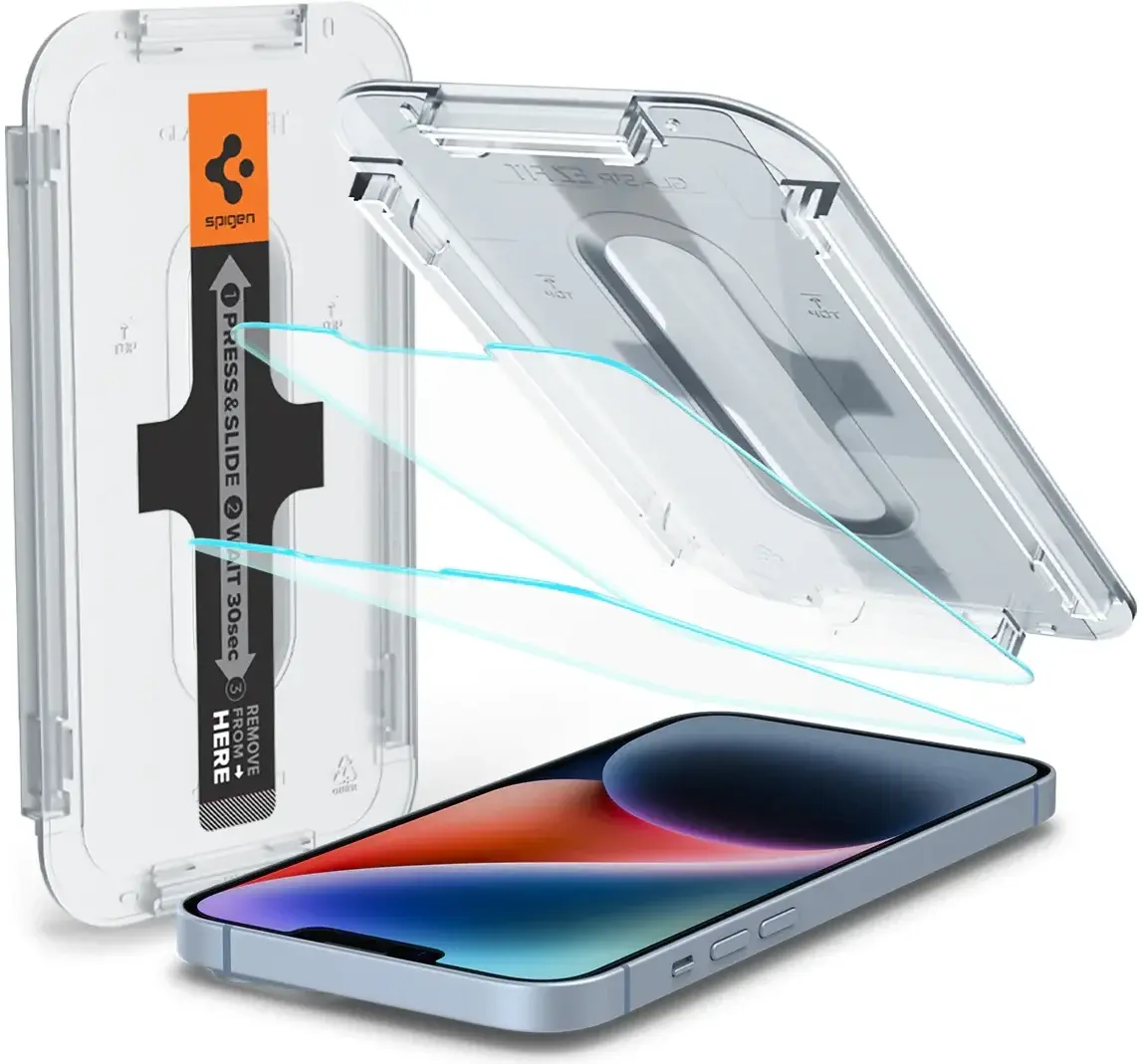 Spigen EZ Fit GLAS.tR Apple iPhone 17e/16e/14/13/13 Pro Screen Protector 2 afbeelding 1