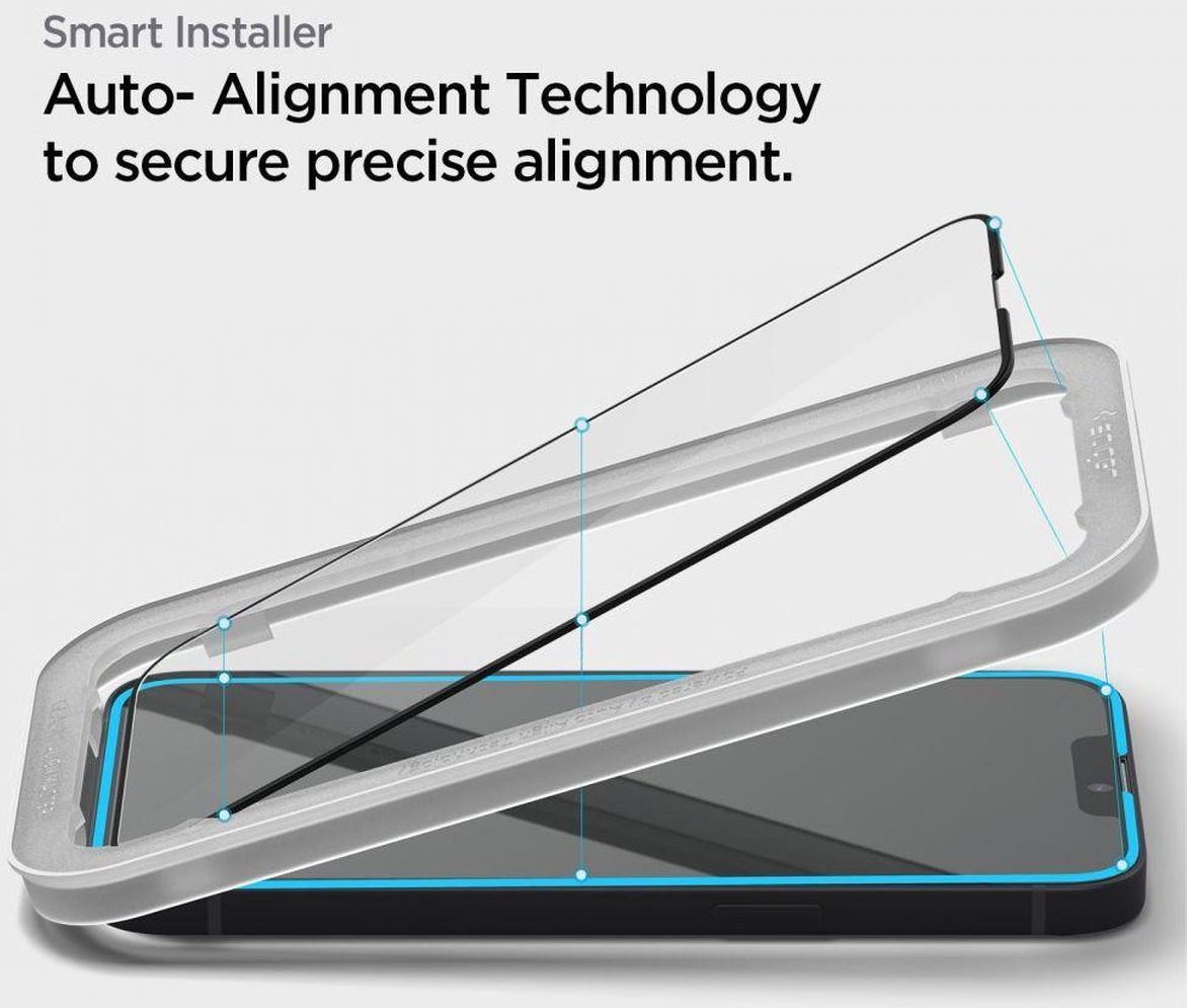 Spigen AlignMaster iPhone 16e/14/13/13 Pro Screen Protector 2-Pack afbeelding 3