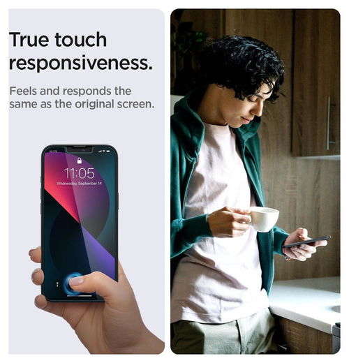 Spigen EZ Fit Glas.tR iPhone 16e / 14 / 13 / 13 Pro Privacy Glass (2-Pack) afbeelding 4