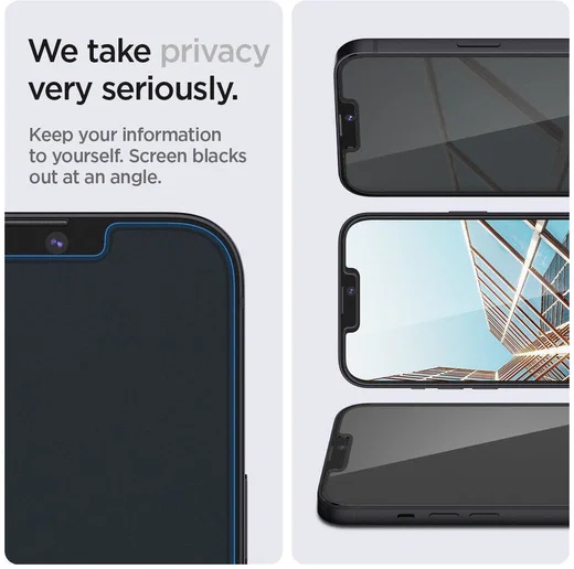 Spigen Glas.tR iPhone 17e / 16e / 14 / 13 / 13 Pro Screen Protector Privacy Glas afbeelding 2