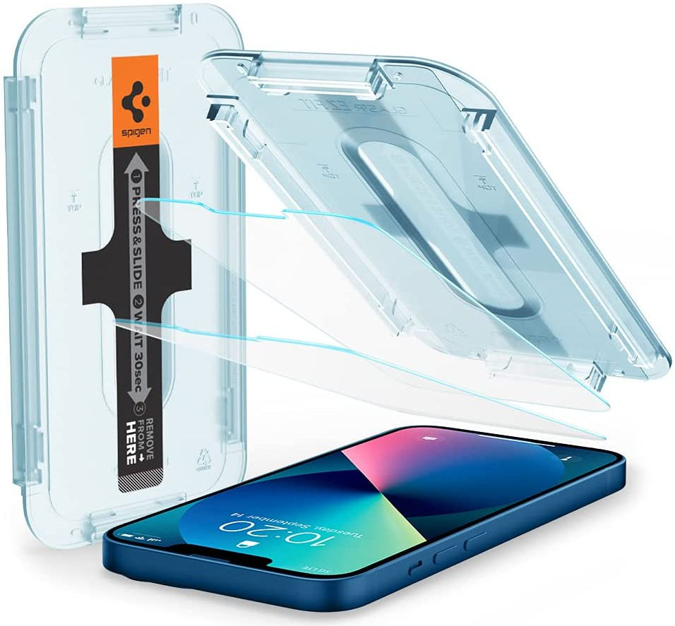Spigen EZ Fit Glas.tR Apple iPhone 13 Mini Screen Protector (2-Pack) afbeelding 1