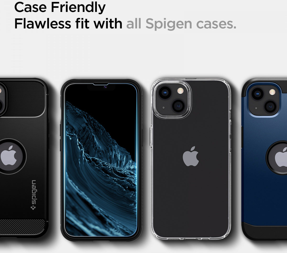 Spigen EZ Fit Glas.tR Apple iPhone 13 Mini Screen Protector (2-Pack) afbeelding 8
