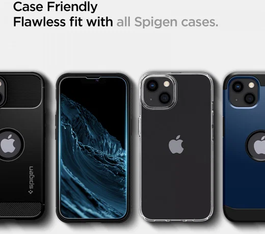 Spigen EZ Fit Glas.tR Apple iPhone 13 Mini Screen Protector (2-Pack) afbeelding 8