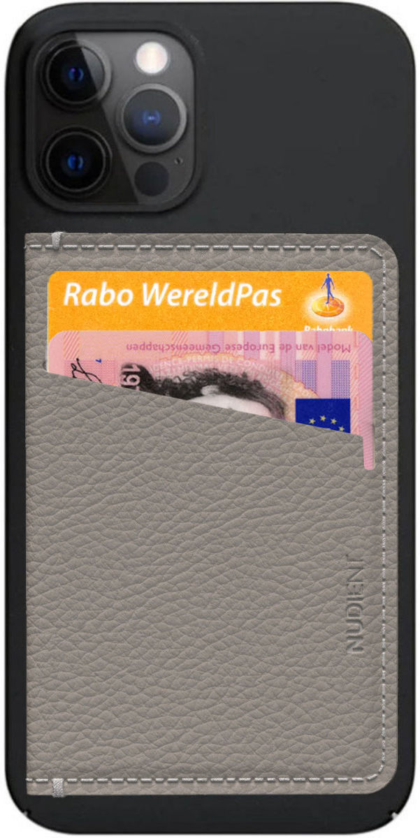 Nudient Echt Leren Kaarthouder/Pasjeshouder voor V3 Thin Cases Beige afbeelding 3