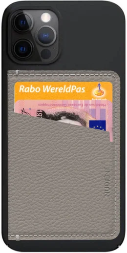 Nudient Echt Leren Kaarthouder/Pasjeshouder voor V3 Thin Cases Beige afbeelding 3