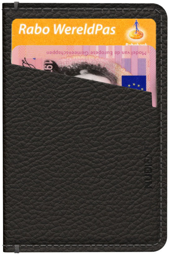 Nudient Echt Leren Kaarthouder/Pasjeshouder voor V3 Thin Cases Zwart afbeelding 2