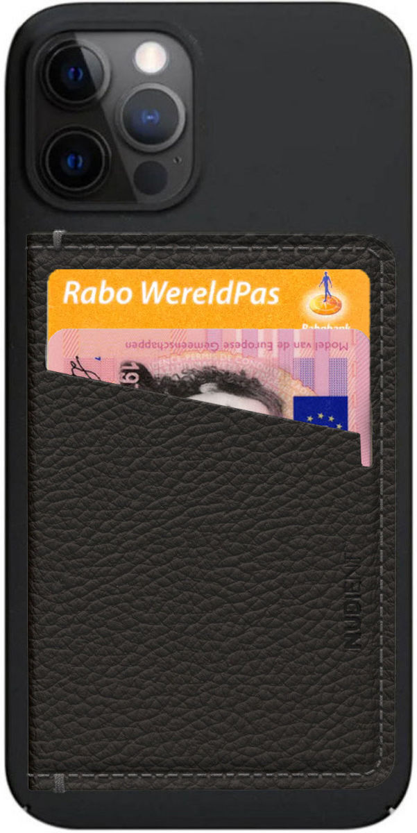 Nudient Echt Leren Kaarthouder/Pasjeshouder voor V3 Thin Cases Zwart afbeelding 3
