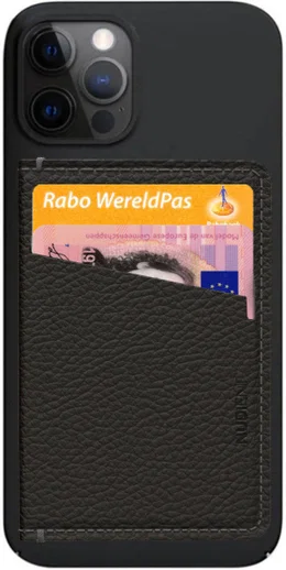 Nudient Echt Leren Kaarthouder/Pasjeshouder voor V3 Thin Cases Zwart afbeelding 3