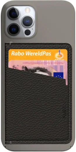 Nudient Echt Leren Kaarthouder/Pasjeshouder voor V3 Thin Cases Zwart afbeelding 1