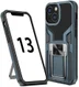 Apple iPhone 13 Mini Hoesje Hybride Back Cover Kickstand Blauw afbeelding 1