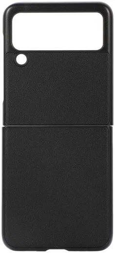 Samsung Galaxy Z Flip 3 Hoesje Back Cover Echt Leer Zwart afbeelding 1