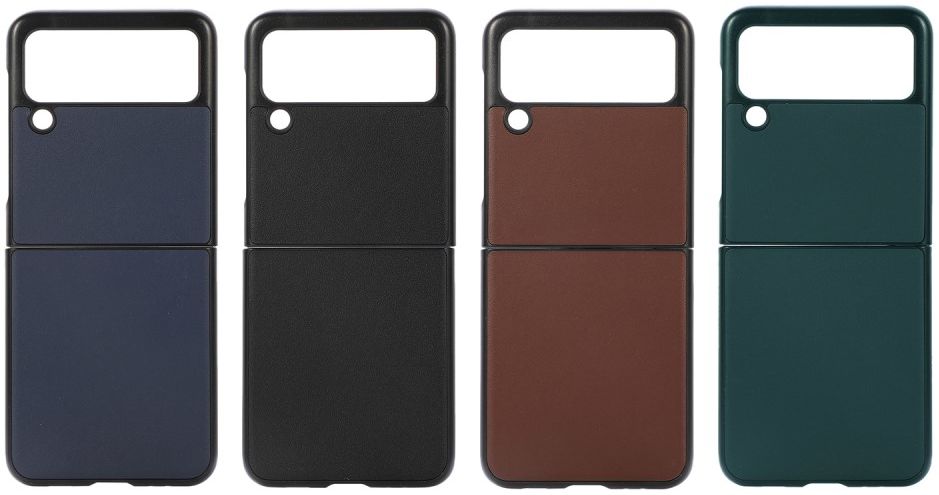 Samsung Galaxy Z Flip 3 Hoesje Back Cover Echt Leer Zwart afbeelding 4