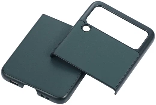 Samsung Galaxy Z Flip 3 Hoesje Back Cover Echt Leer Groen afbeelding 2