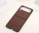 Samsung Galaxy Z Flip 3 Hoesje Back Cover Echt Leer Bruin afbeelding 3