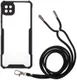 Samsung Galaxy A22 5G Hoesje met Koord Back Cover Keycord Zwart afbeelding 1