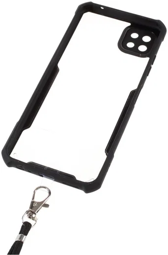 Samsung Galaxy A22 5G Hoesje met Koord Back Cover Keycord Zwart afbeelding 9