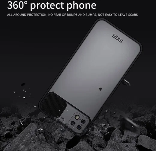 MOFI Samsung Galaxy A22 5G Hoesje Camera Slider Back Cover Groen afbeelding 7