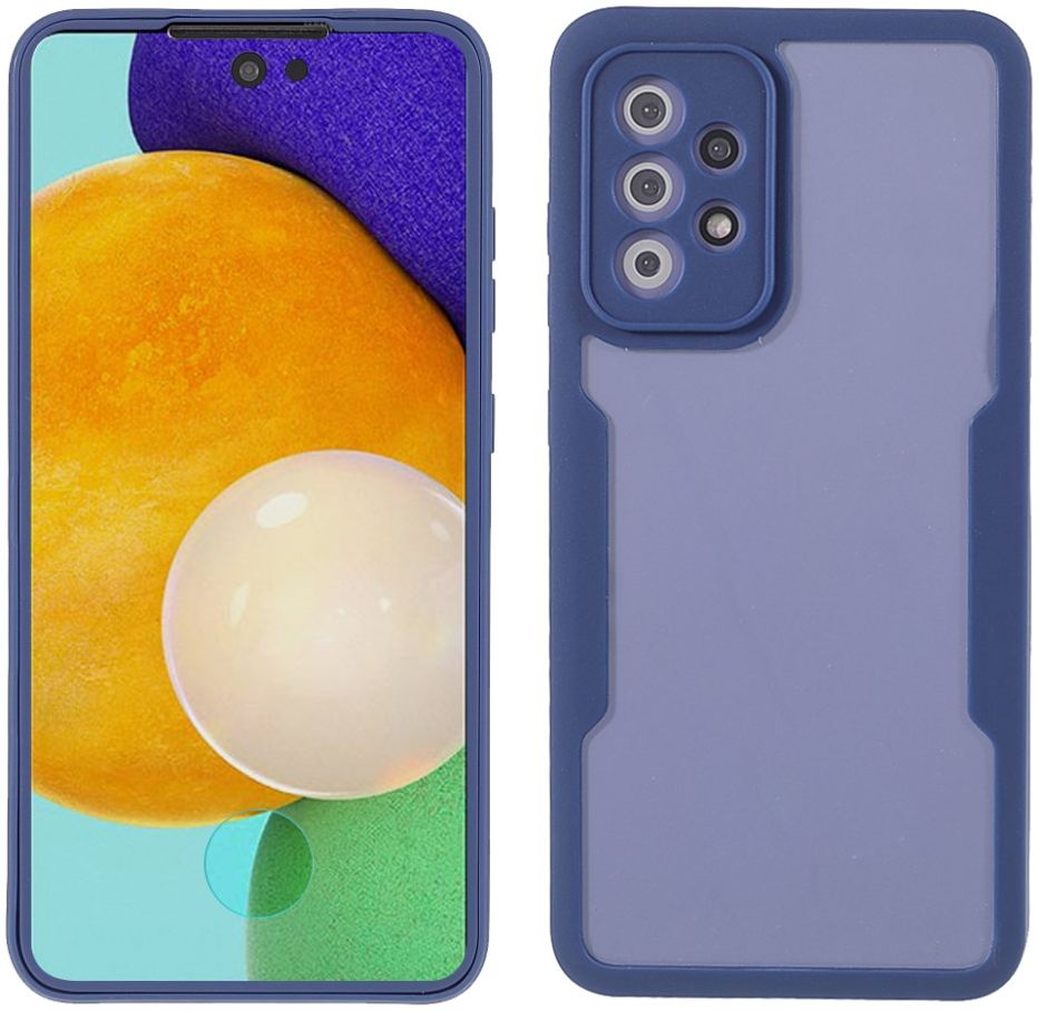Samsung Galaxy A52 / A52S Hoesje Full Protect 360° Hybride Cover Blauw afbeelding 3