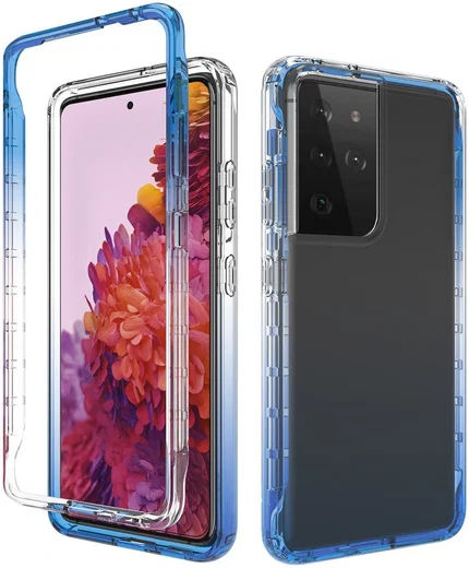 Samsung Galaxy S21 Ultra Hoesje Volledig Schokbestendig Cover Blauw afbeelding 1