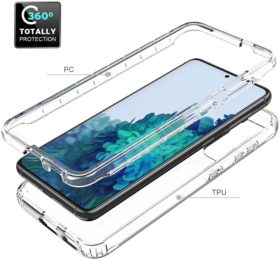 Samsung Galaxy S21 Hoesje Volledig Schokbestendig Hybride Cover Clear afbeelding 4